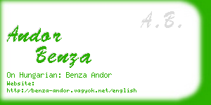 andor benza business card